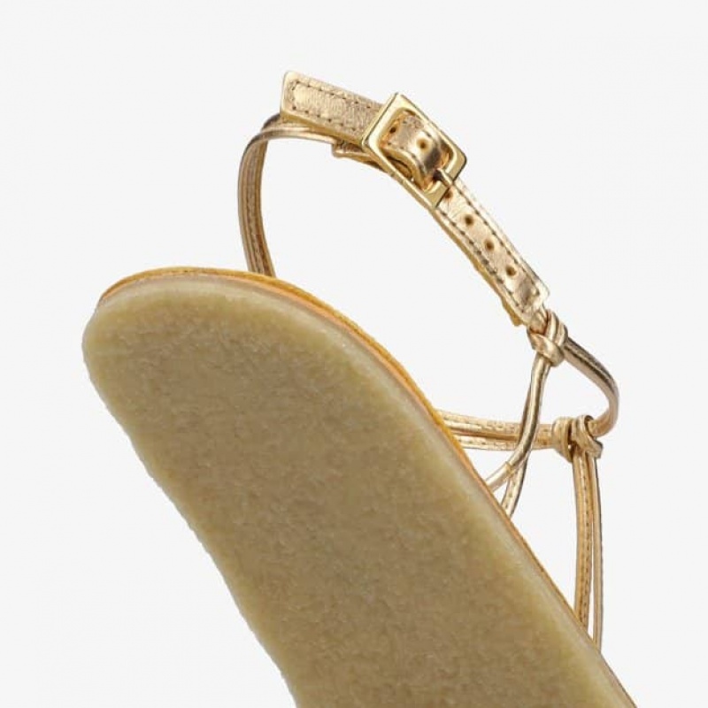 Groundies Amalfi Barfuß Sandalen Damen Gold | RR26-254