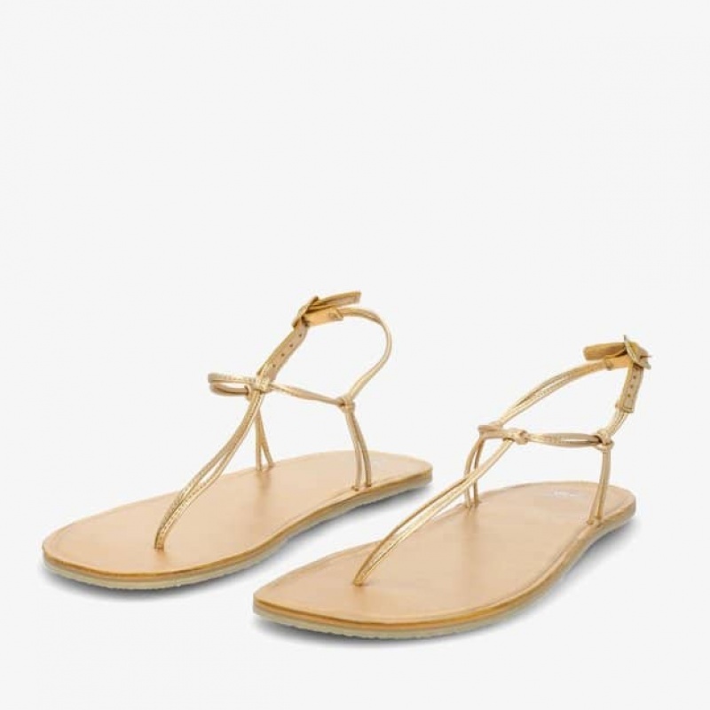 Groundies Amalfi Barfuß Sandalen Damen Gold | RR26-254