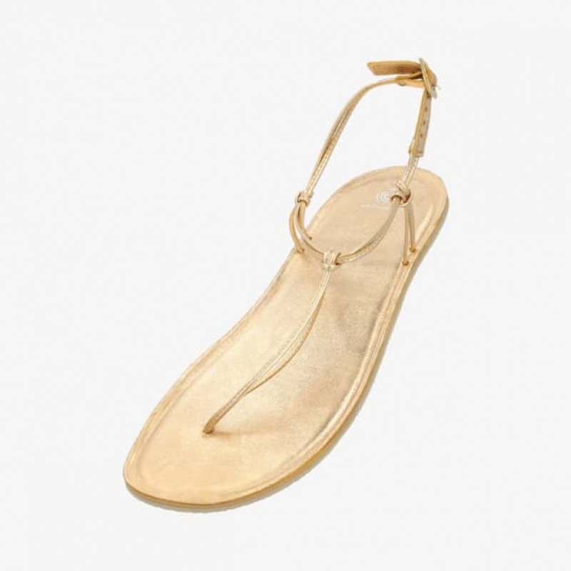 Groundies Amalfi Barfuß Sandalen Damen Gold | RR26-254