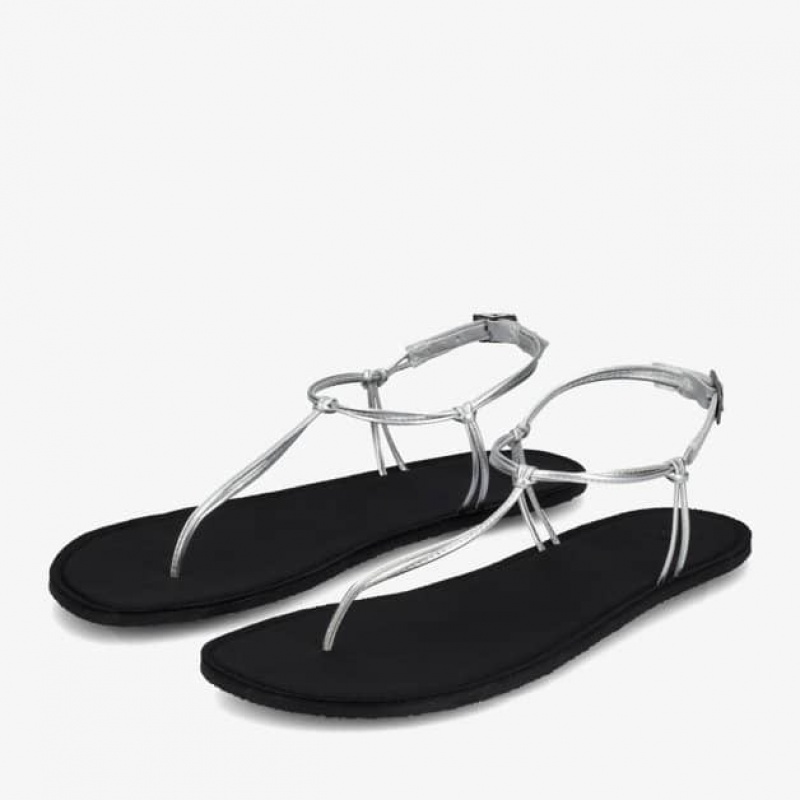 Groundies Amalfi Barfuß Sandalen Damen Silber | PH49-804