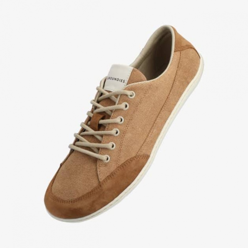 Groundies Amsterdam Barefoot+ Barfuß Sneaker Herren Braun | OO87-385