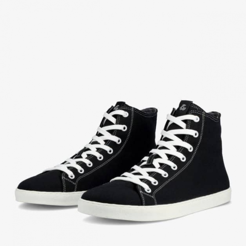 Groundies Brooklyn High Barfuß Sneaker Herren Schwarz | VC66-967