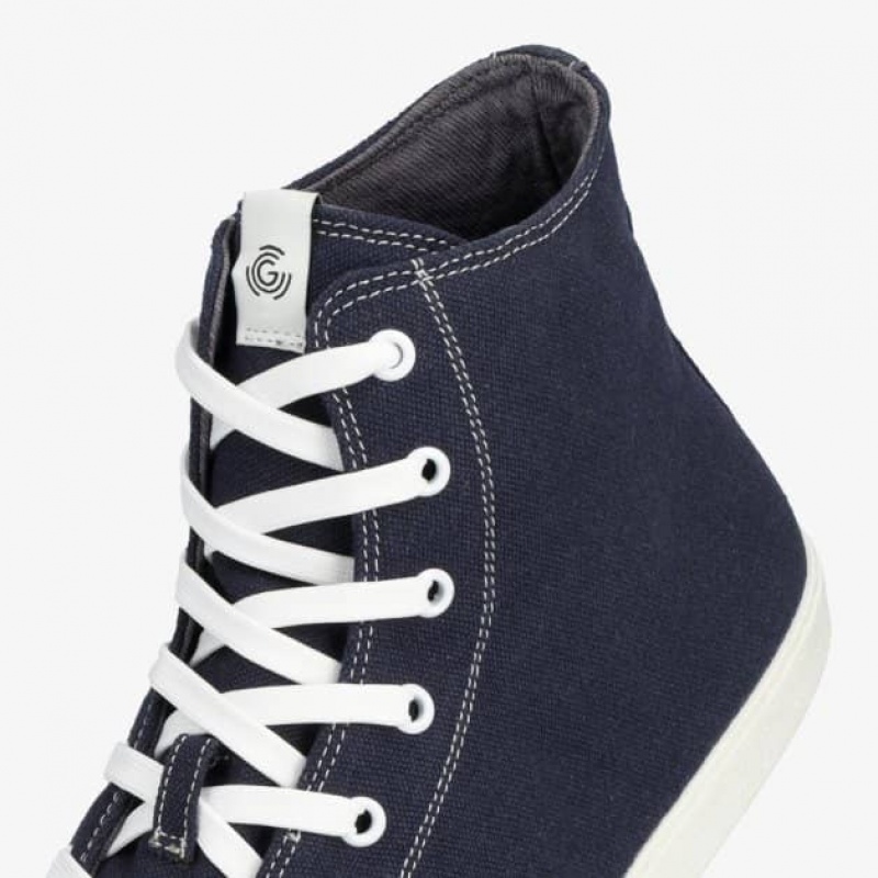 Groundies Brooklyn High Barfuß Sneaker Herren Blau | UE67-308