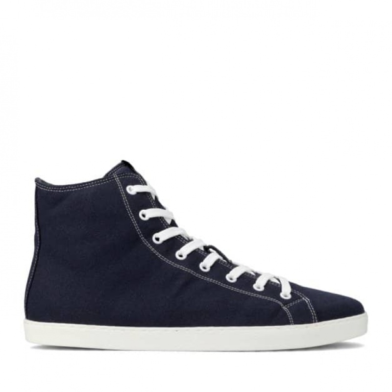 Groundies Brooklyn High Barfuß Sneaker Herren Blau | UE67-308