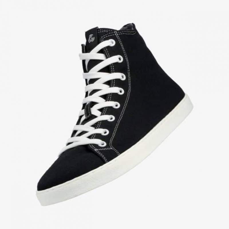 Groundies Brooklyn High Barfuß Sneaker Damen Schwarz | FI49-683