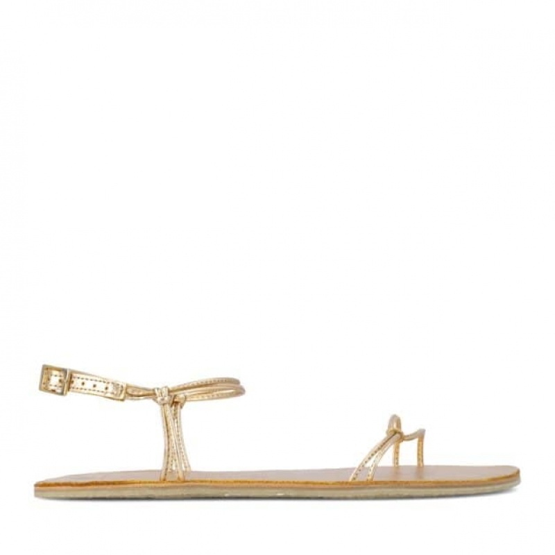 Groundies Cadiz Barfuß Sandalen Damen Gold | EF30-368