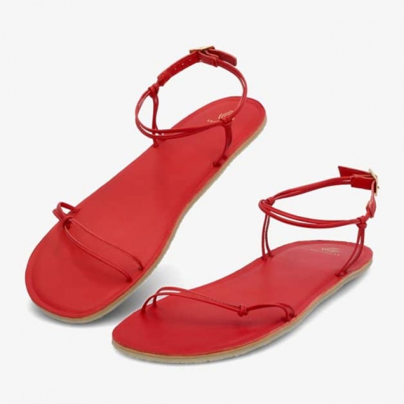 Groundies Cadiz Barfuß Sandalen Damen Rot | MC42-334