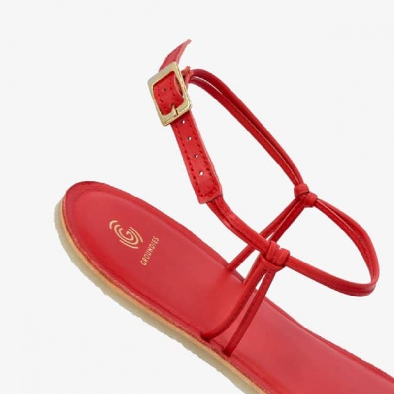 Groundies Cadiz Barfuß Sandalen Damen Rot | MC42-334