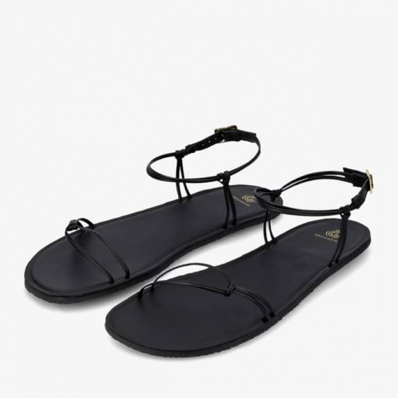 Groundies Cadiz Barfuß Sandalen Damen Schwarz | JC49-023