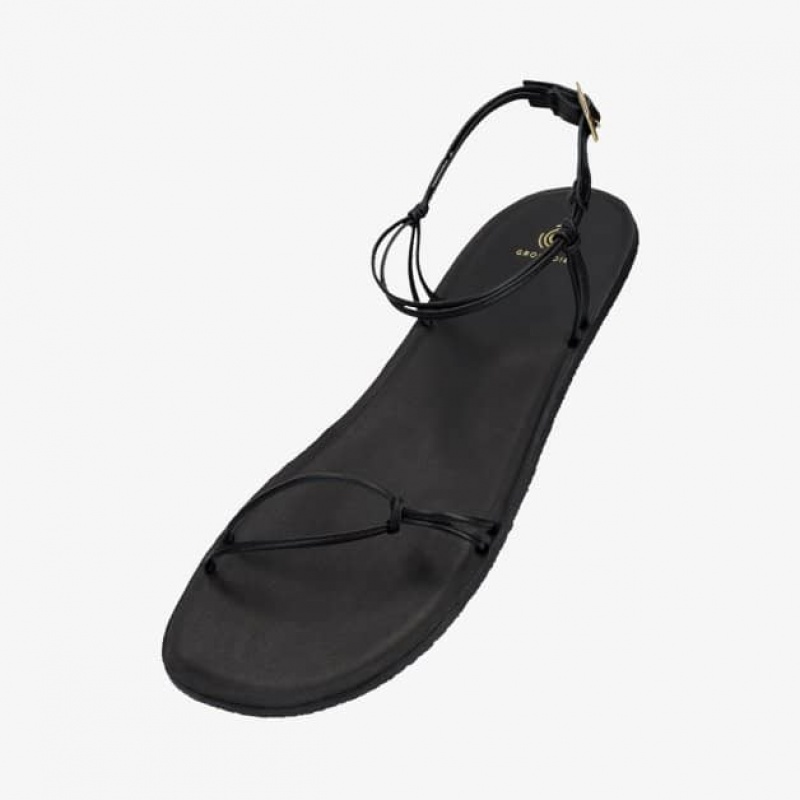 Groundies Cadiz Barfuß Sandalen Damen Schwarz | JC49-023