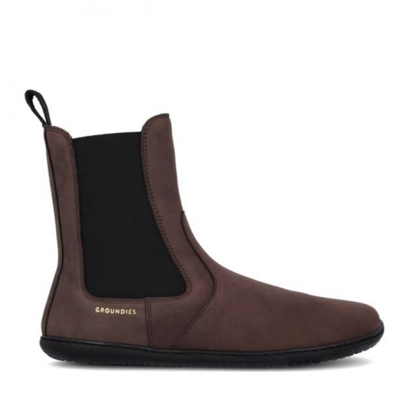 Groundies Camden Barefoot+ Barfuß Stiefeletten Damen Dunkelbraun | TY20-984