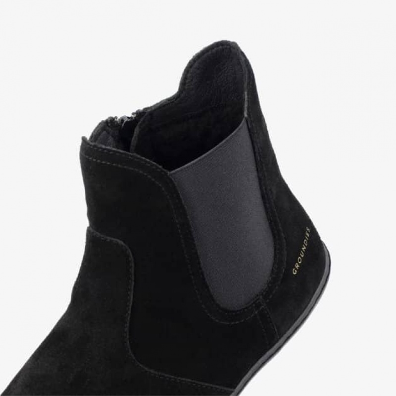 Groundies Camden Mid Barfuß Stiefeletten Damen Schwarz | SG36-913