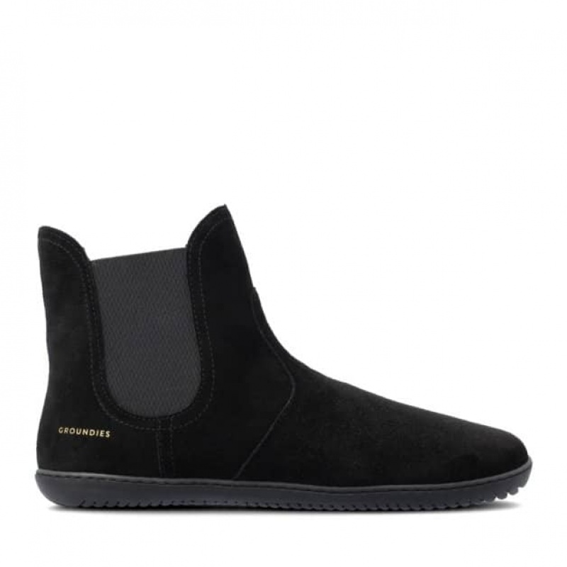 Groundies Camden Mid Barfuß Stiefeletten Damen Schwarz | SG36-913