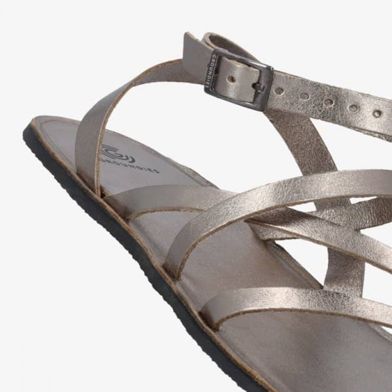 Groundies Florence Barfuß Sandalen Damen Gold | SY38-788