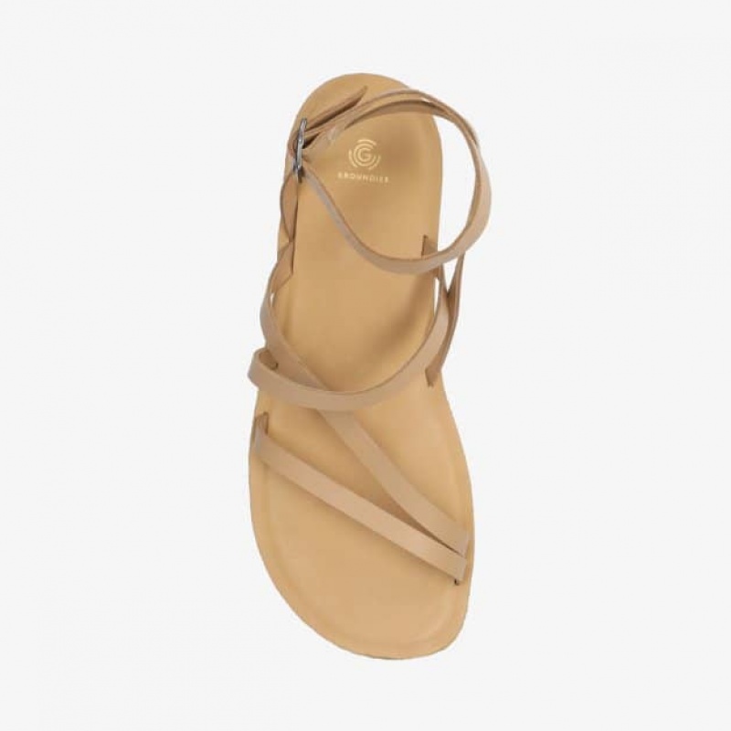 Groundies Florence Barfuß Sandalen Damen Beige | ZV75-931