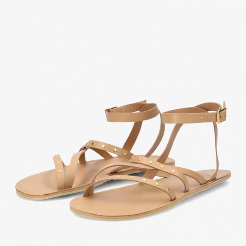 Groundies Florence Studs Barfuß Sandalen Damen Beige | WG99-782