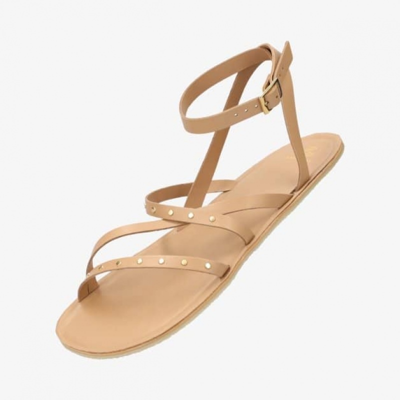 Groundies Florence Studs Barfuß Sandalen Damen Beige | WG99-782