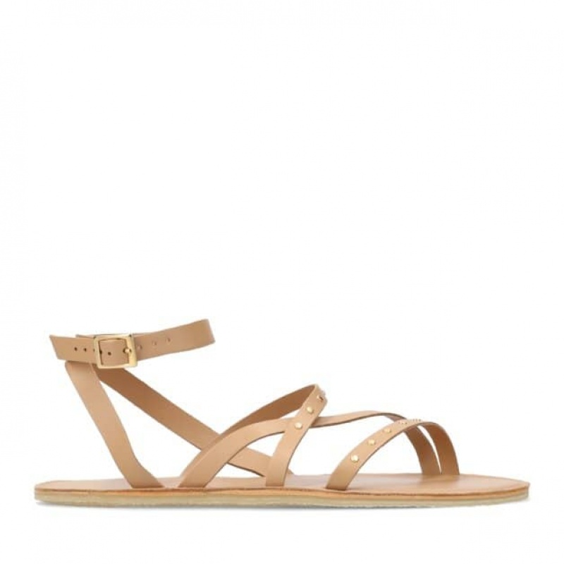 Groundies Florence Studs Barfuß Sandalen Damen Beige | WG99-782