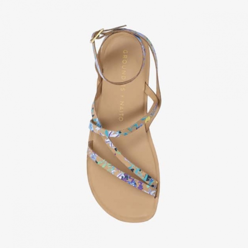 Groundies Florence X NAITO Barfuß Sandalen Damen Beige | YK26-990