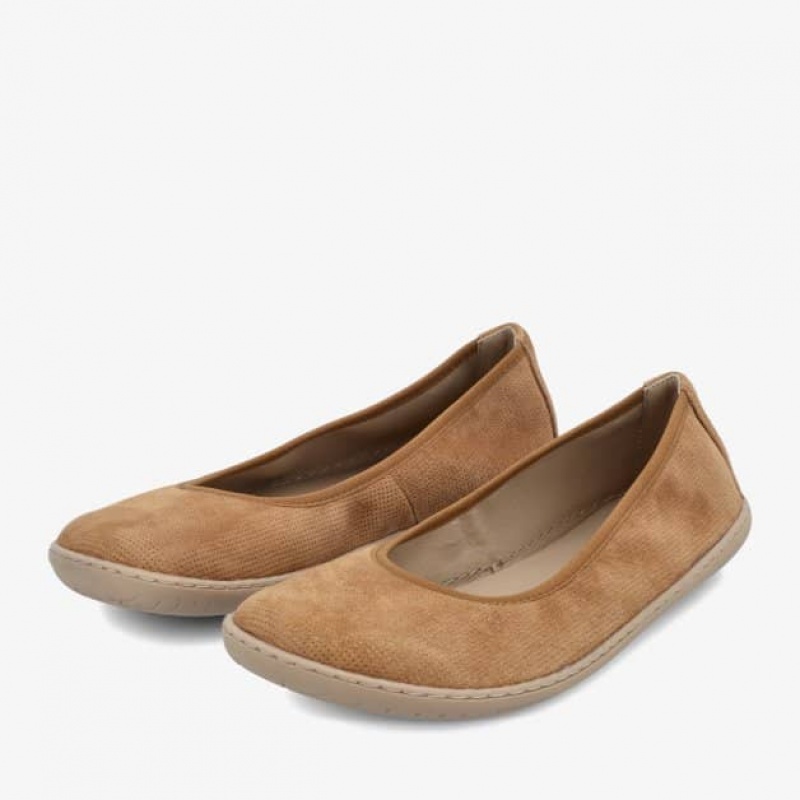 Groundies Lily Barefoot+ Barfuß Ballerinas Damen Braun | FI00-369