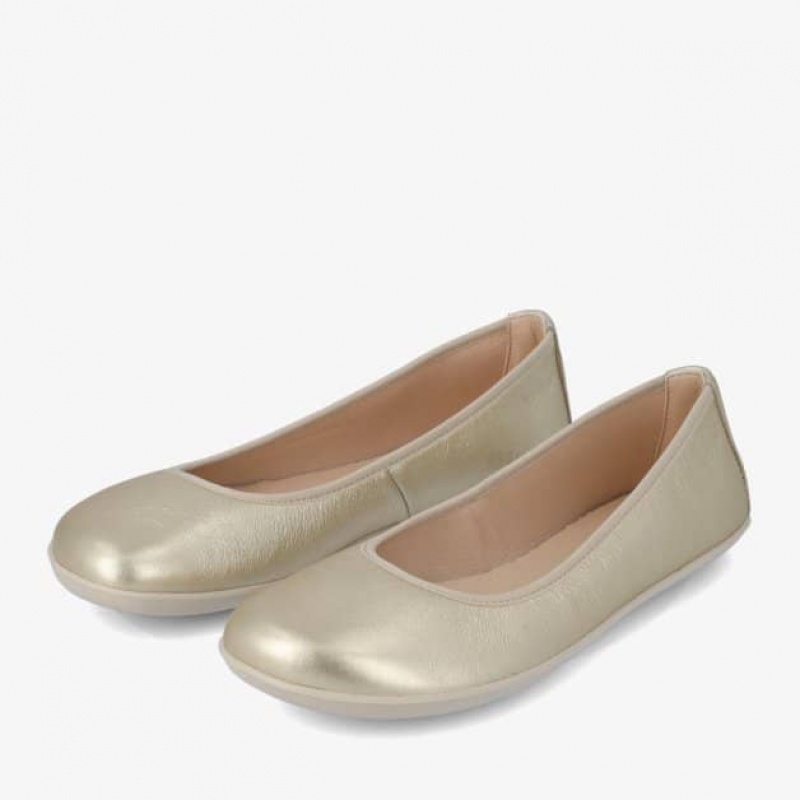 Groundies Lily Klassische Barfuß Ballerinas Damen Gold | IC12-520