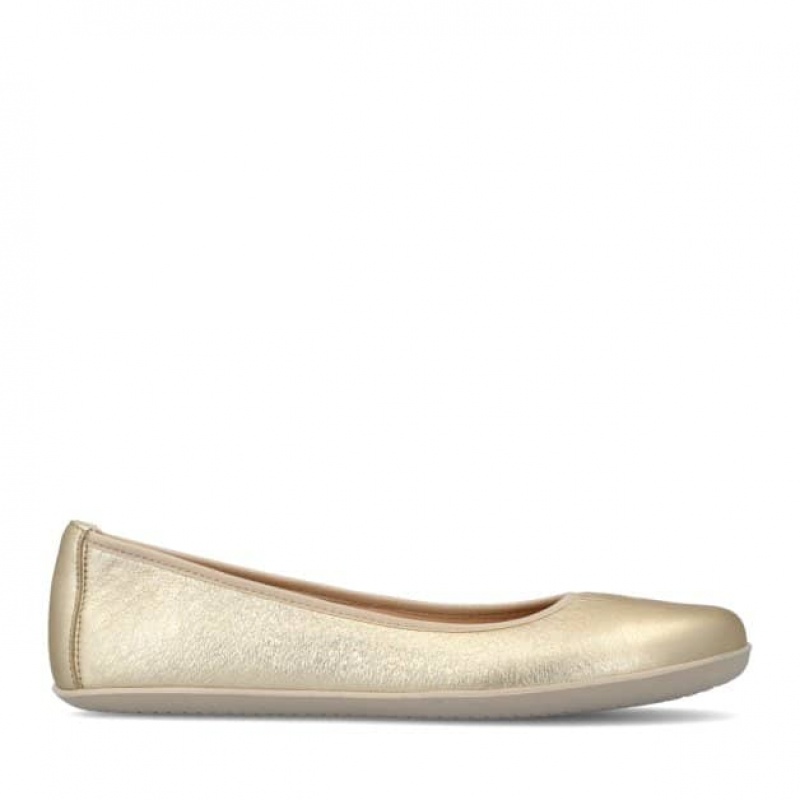 Groundies Lily Klassische Barfuß Ballerinas Damen Gold | IC12-520