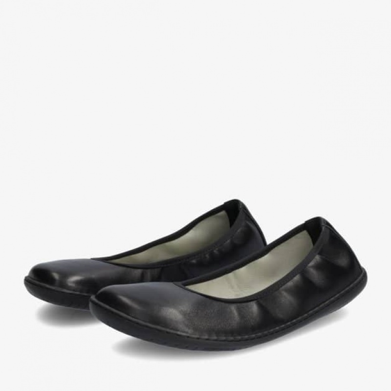 Groundies Lily Klassische Barefoot+ Barfuß Ballerinas Damen Schwarz | XC83-678