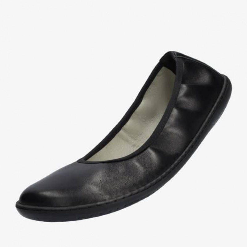 Groundies Lily Klassische Barefoot+ Barfuß Ballerinas Damen Schwarz | XC83-678