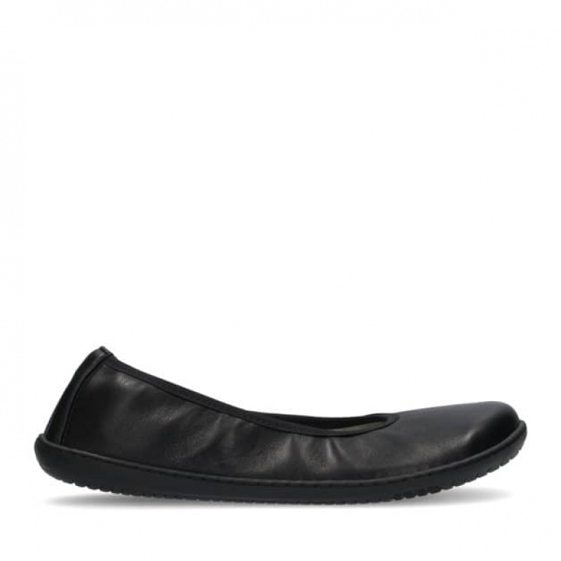 Groundies Lily Klassische Barefoot+ Barfuß Ballerinas Damen Schwarz | XC83-678