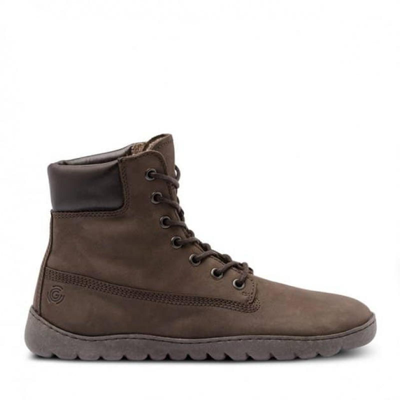 Groundies Liverpool GX1 Barfuß Schnürstiefel Herren Braun | BF25-985