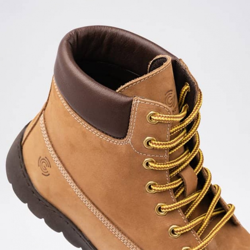 Groundies Liverpool GX1 Barfuß Schnürstiefel Damen Beige | PT59-327