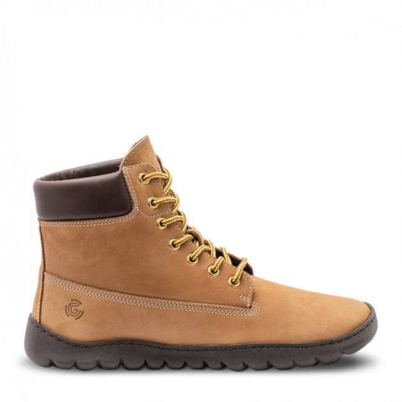 Groundies Liverpool GX1 Barfuß Schnürstiefel Damen Beige | PT59-327