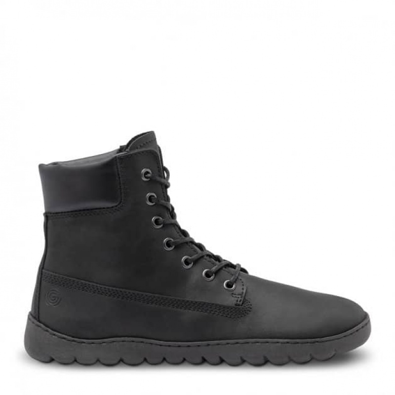 Groundies Liverpool GX1 Barfuß Schnürstiefel Damen Schwarz | QP99-544