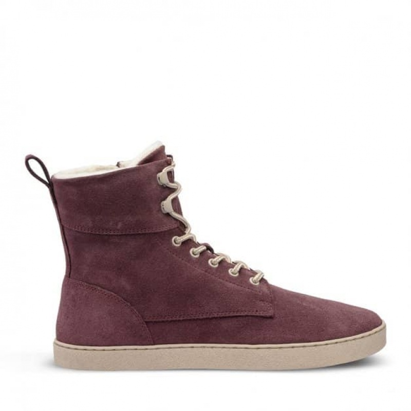 Groundies Manchester Barfuß Kurze Stiefel Damen Bordeaux | YL44-001