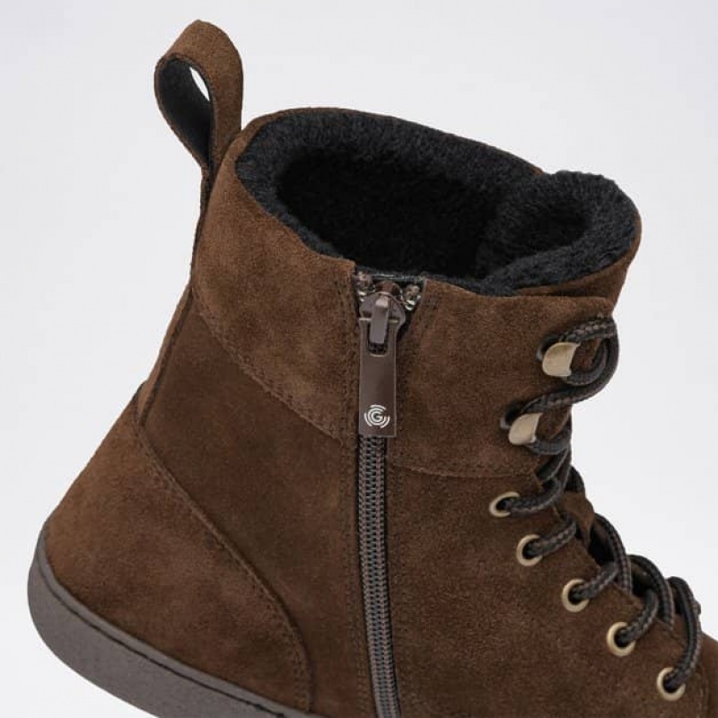 Groundies Manchester Barfuß Kurze Stiefel Damen Grau Braun | BB87-070