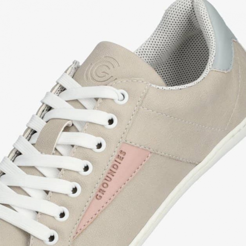 Groundies Melbourne Vegan Barfuß Sneaker Damen Beige Rosa | MQ25-316