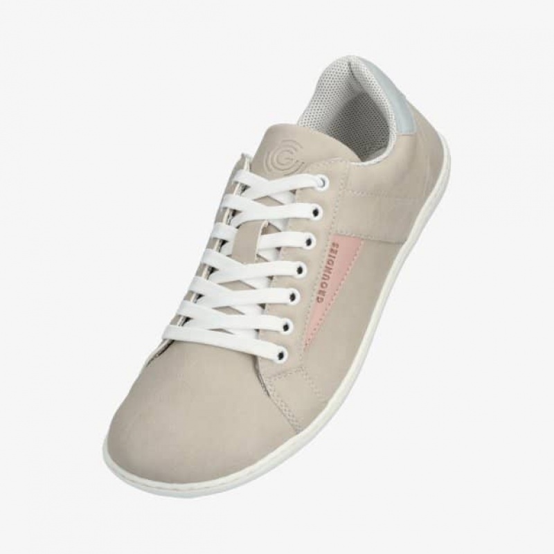 Groundies Melbourne Vegan Barfuß Sneaker Damen Beige Rosa | MQ25-316