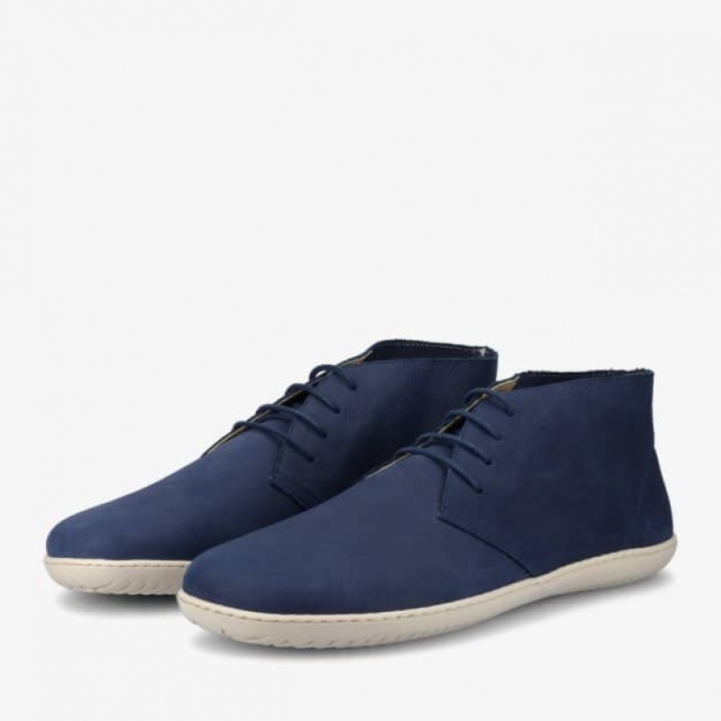 Groundies Milano Soft Barfuß Schnürschuhe Herren Blau | OB68-732