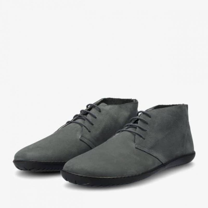 Groundies Milano Soft Barfuß Schnürschuhe Herren Grau | RA04-959