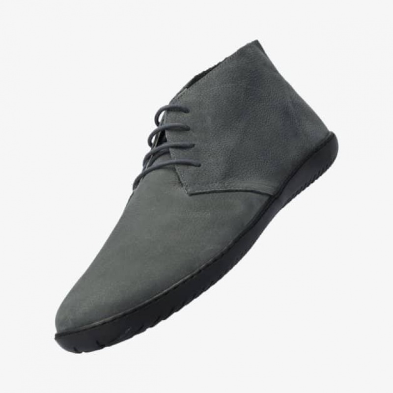 Groundies Milano Soft Barfuß Schnürschuhe Herren Grau | RA04-959