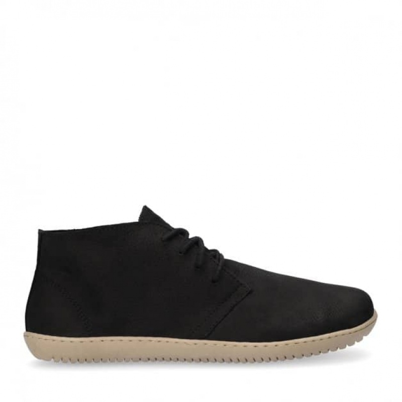 Groundies Milano Soft Barfuß Sneaker Herren Schwarz Beige | AW20-668