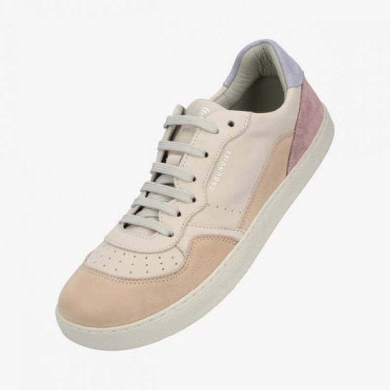 Groundies Nova Barfußschuhe Damen Beige Lila | HG37-261