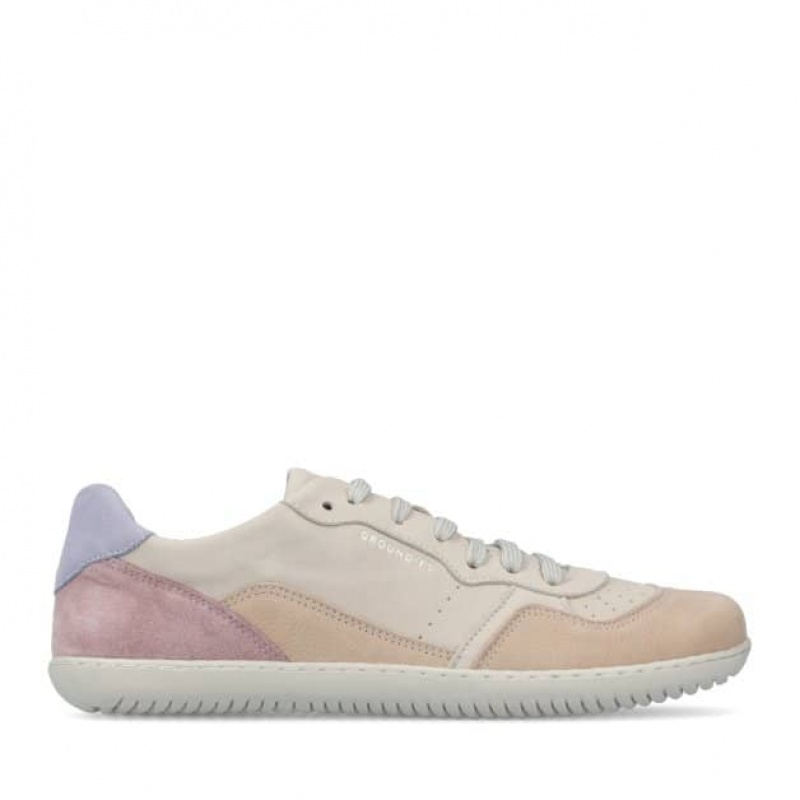 Groundies Nova GO1 Barfußschuhe Damen Beige Lila | OA00-922