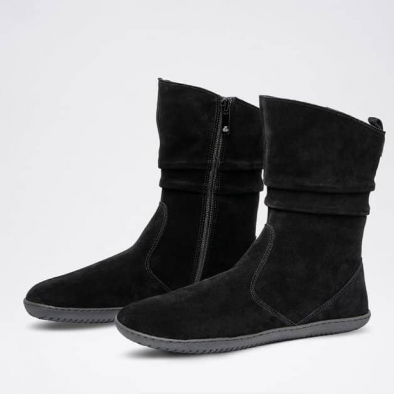 Groundies Odessa Barfuß Stiefel Damen Schwarz | OD37-003