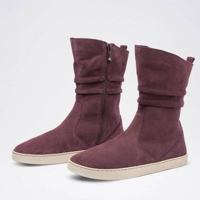 Groundies Odessa GS1 Barfuß Stiefel Damen Bordeaux | HK42-404