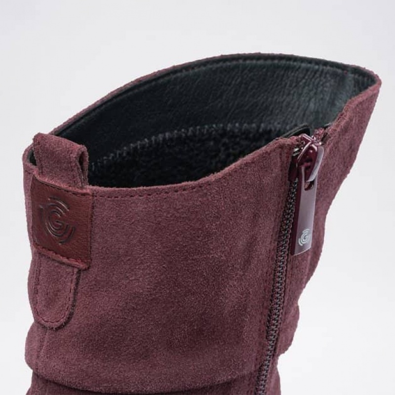 Groundies Odessa GS1 Barfuß Stiefel Damen Bordeaux | HK42-404