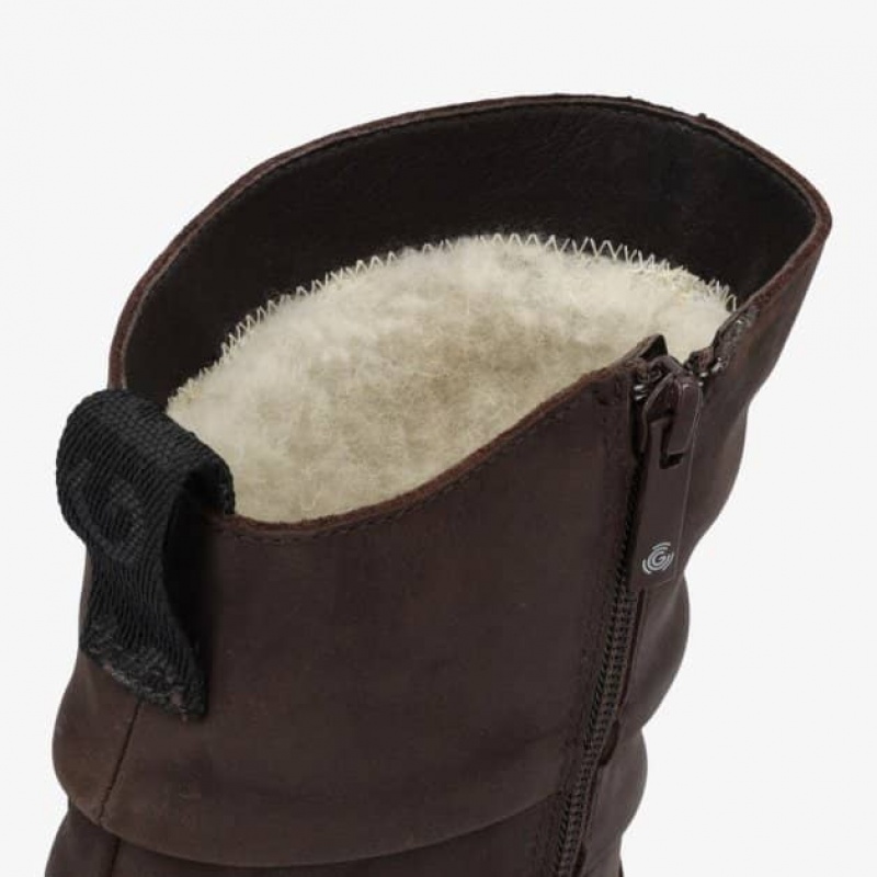 Groundies Odessa GX1 Wolle Barfuß Kurze Stiefel Damen Braun | TF17-300