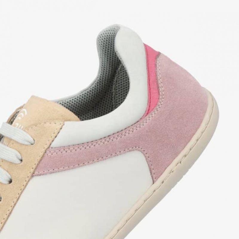 Groundies Orlando Barefoot+ Barfuß Sneaker Damen Weiß Beige Rosa | ZQ97-811