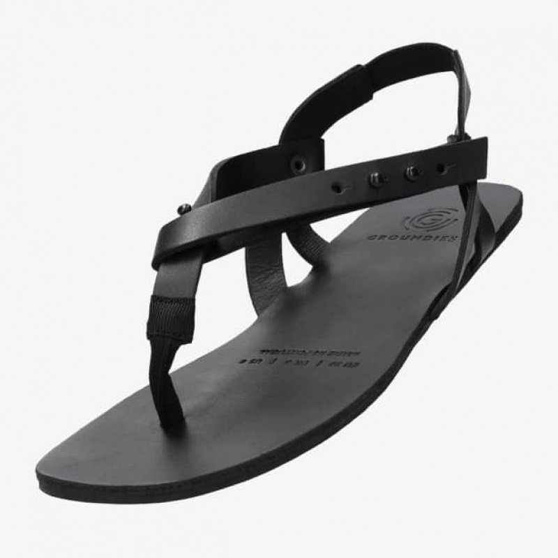 Groundies Riva Barfuß Sandalen Damen Schwarz | PI53-779