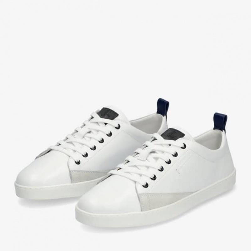 Groundies Soho Barfußschuhe Herren Weiß Navy | AC86-655